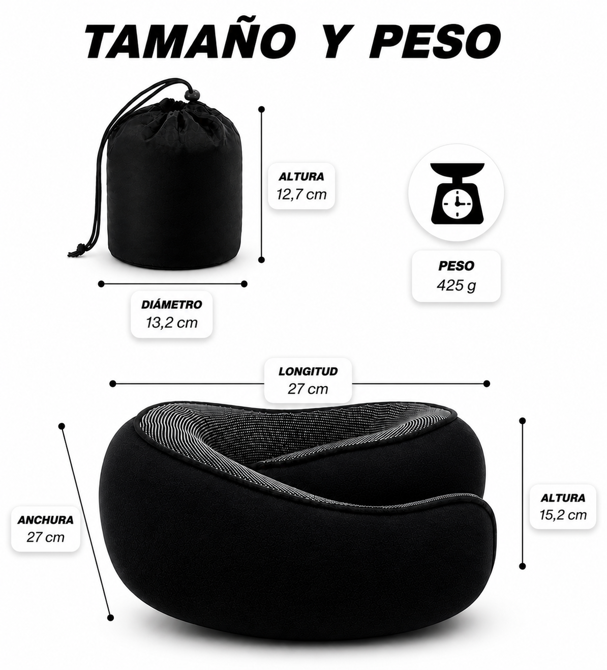 Almohada de viaje para el cuello